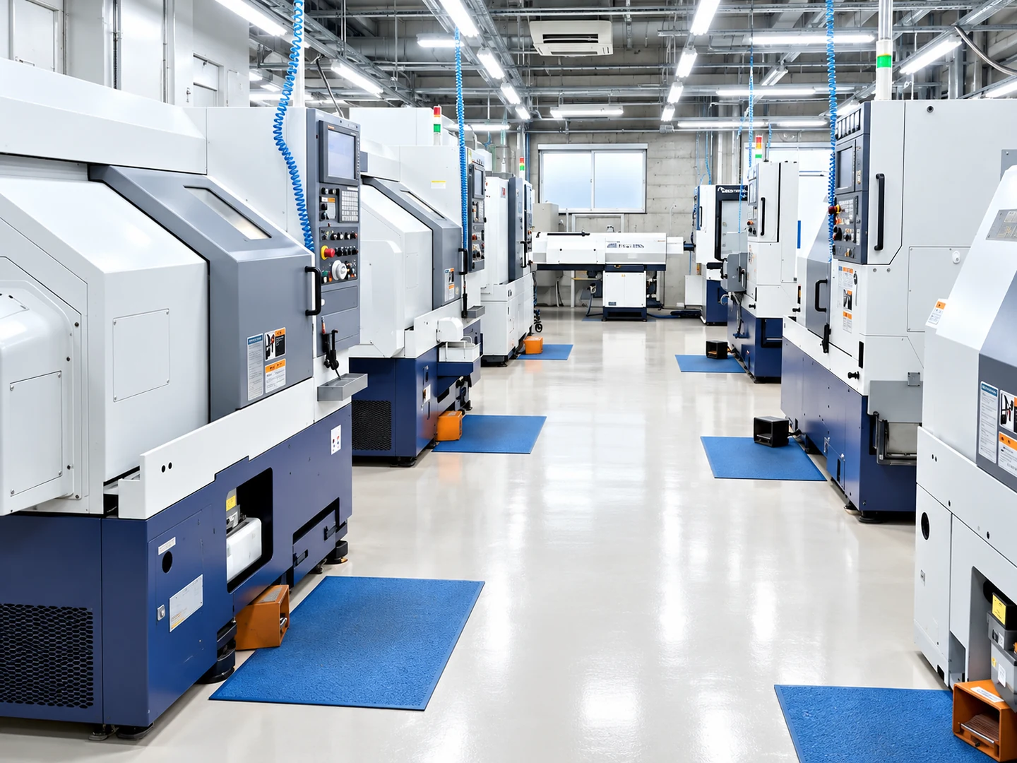 NC旋盤などの工作機械が並ぶ工場のイメージ